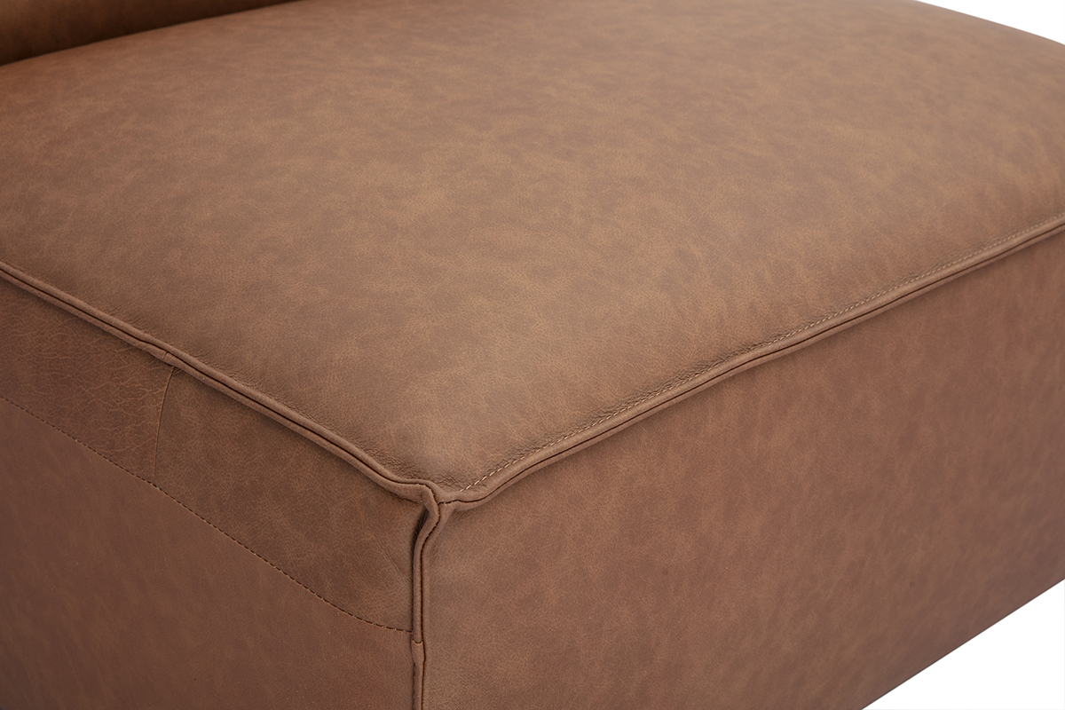 Modulo centrale per divano in pelle marrone SPLIT