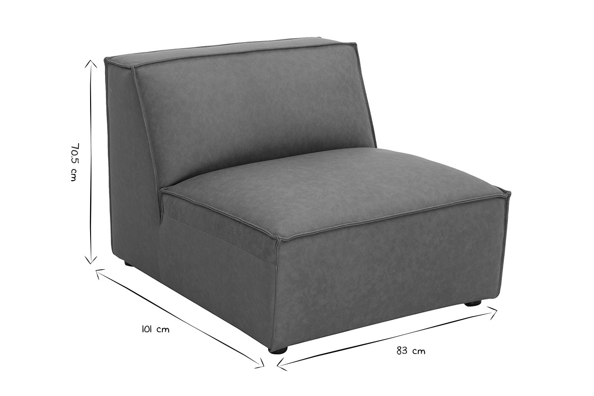 Modulo centrale per divano in pelle marrone SPLIT