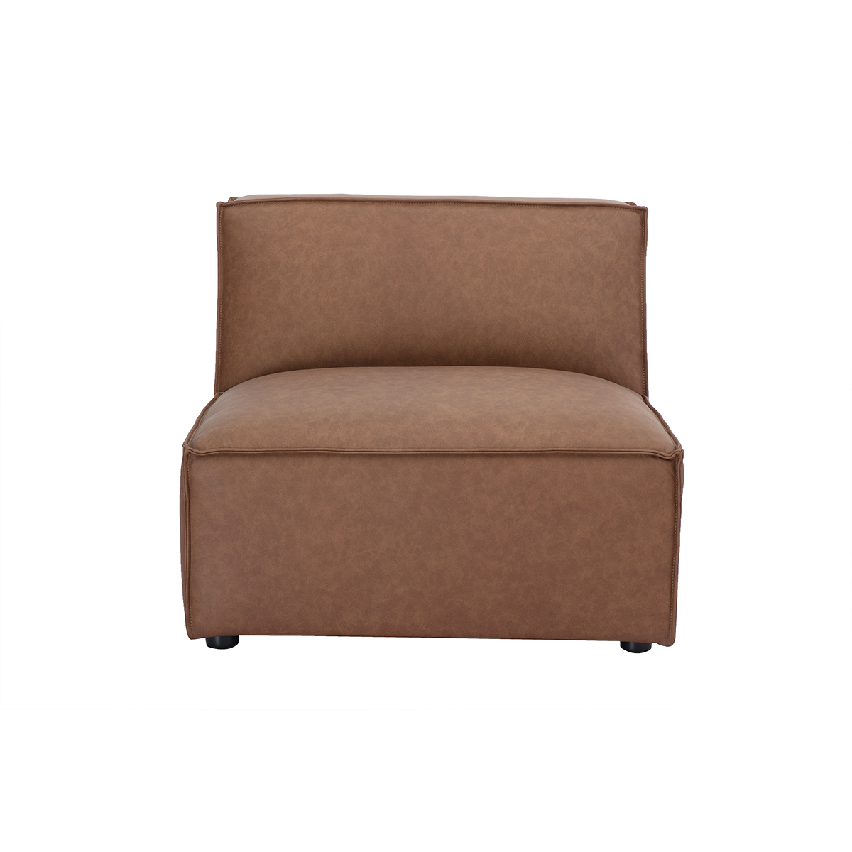 Modulo centrale per divano in pelle marrone SPLIT