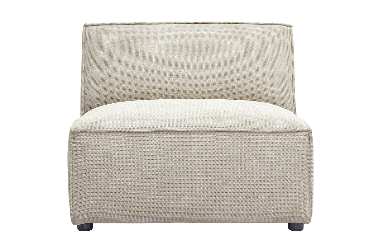 Modulo centrale per divano in tessuto ciniglia texturizzato beige SPLIT
