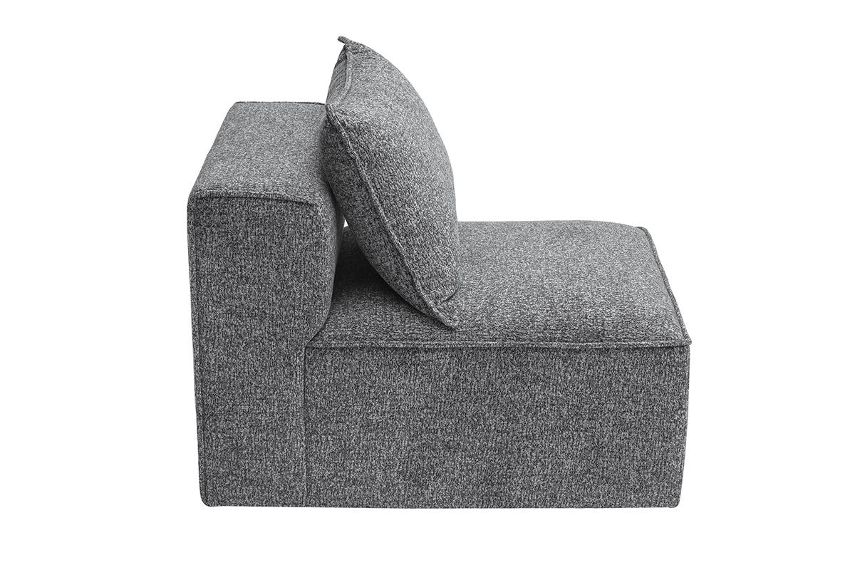 Modulo centrale per divano in tessuto grigio scuro m�lange KERRY