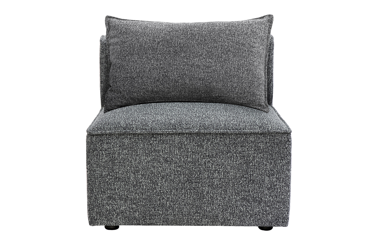 Modulo centrale per divano in tessuto grigio scuro m�lange KERRY