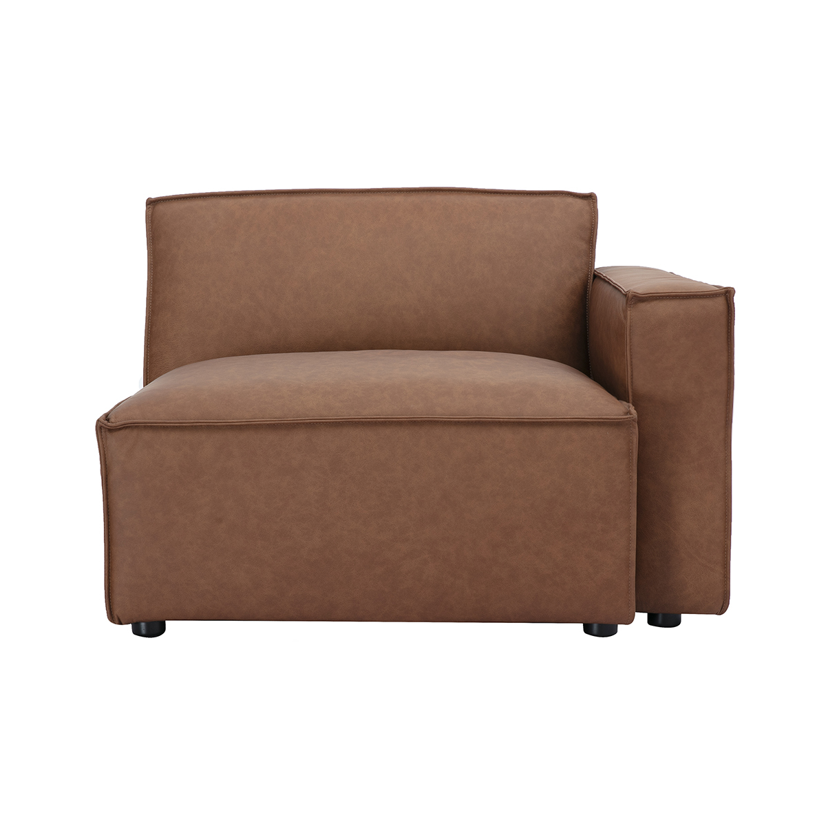 Modulo d'angolo destro per divano in pelle marrone SPLIT