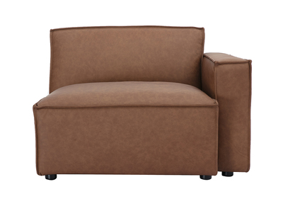 Modulo d'angolo destro per divano in pelle marrone SPLIT