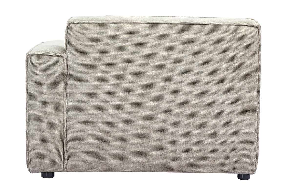 Modulo d'angolo destro per divano in tessuto ciniglia beige SPLIT