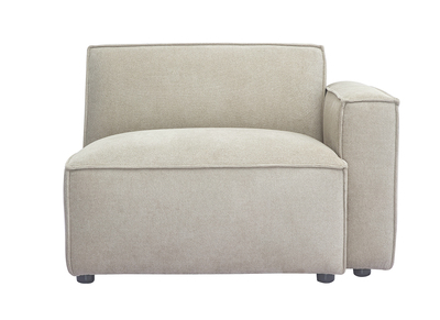 Modulo d'angolo destro per divano in tessuto ciniglia beige SPLIT