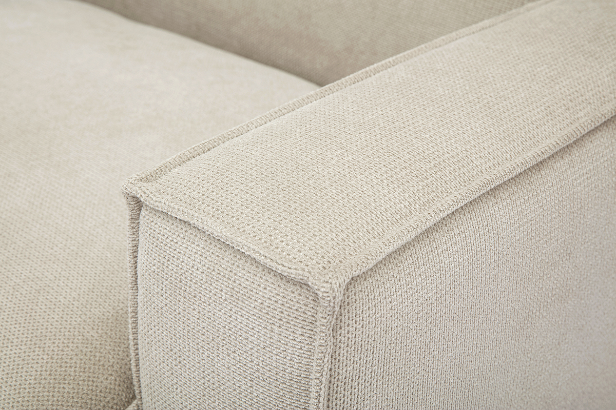 Modulo d'angolo destro per divano in tessuto effetto velluto testurizzato beige SPLIT