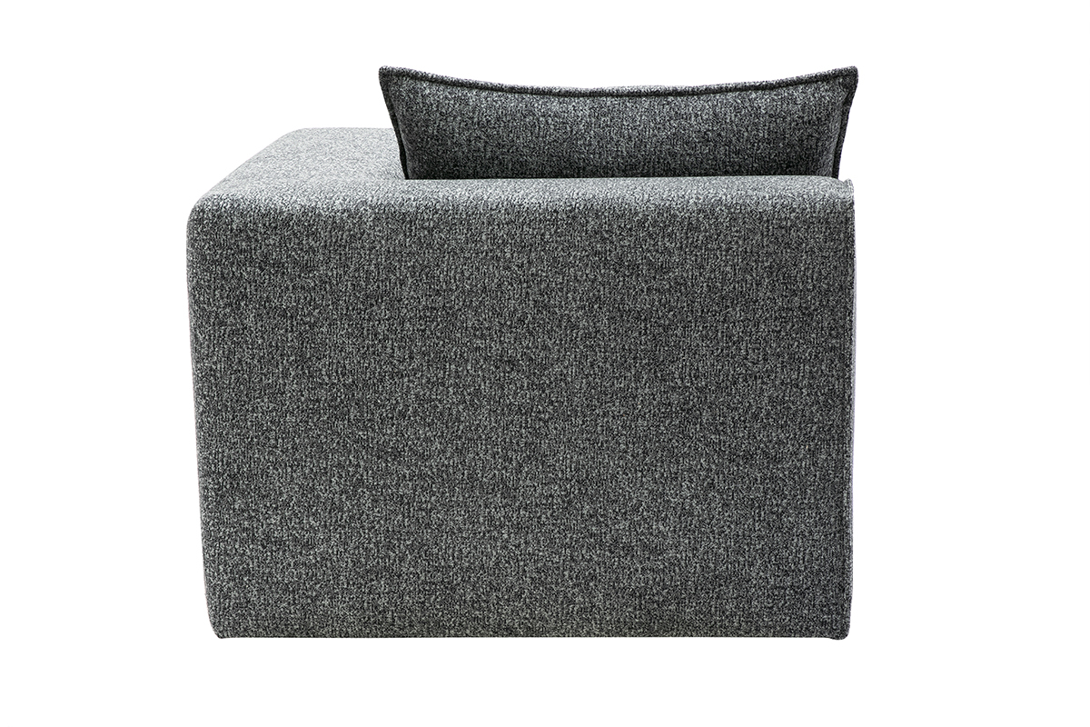 Modulo d'angolo destro per divano in tessuto melange grigio scuro KERRY