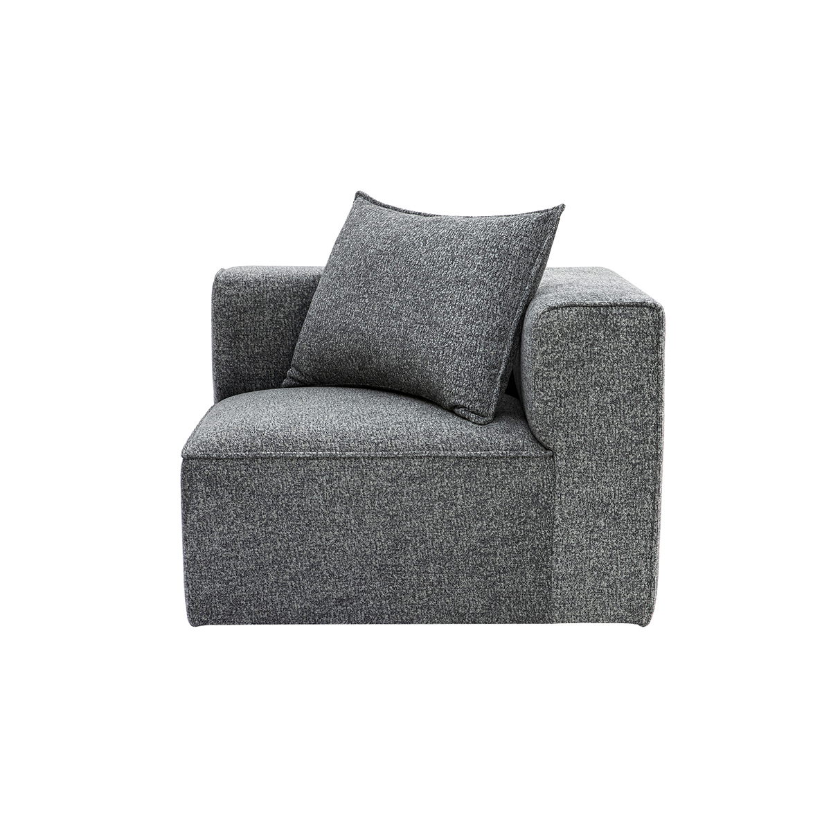 Modulo d'angolo destro per divano in tessuto melange grigio scuro KERRY