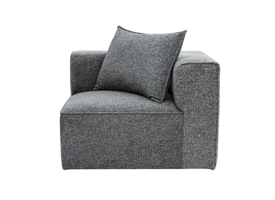 Modulo d'angolo destro per divano in tessuto melange grigio scuro KERRY