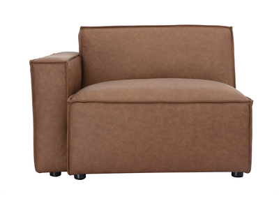 Modulo d'angolo sinistro per divano in pelle marrone SPLIT