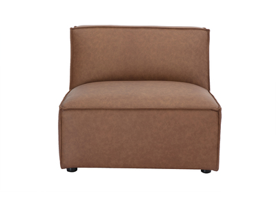 Modulo destro per divano in pelle marrone SPLIT