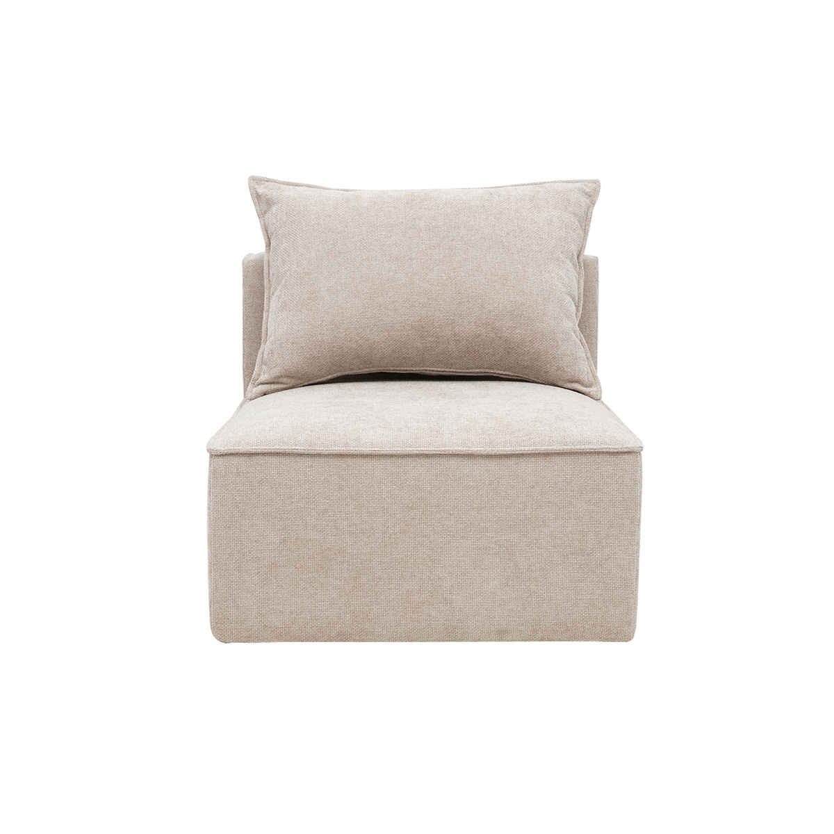 Modulo destro per divano in tessuto effetto velluto testurizzato beige KERRY