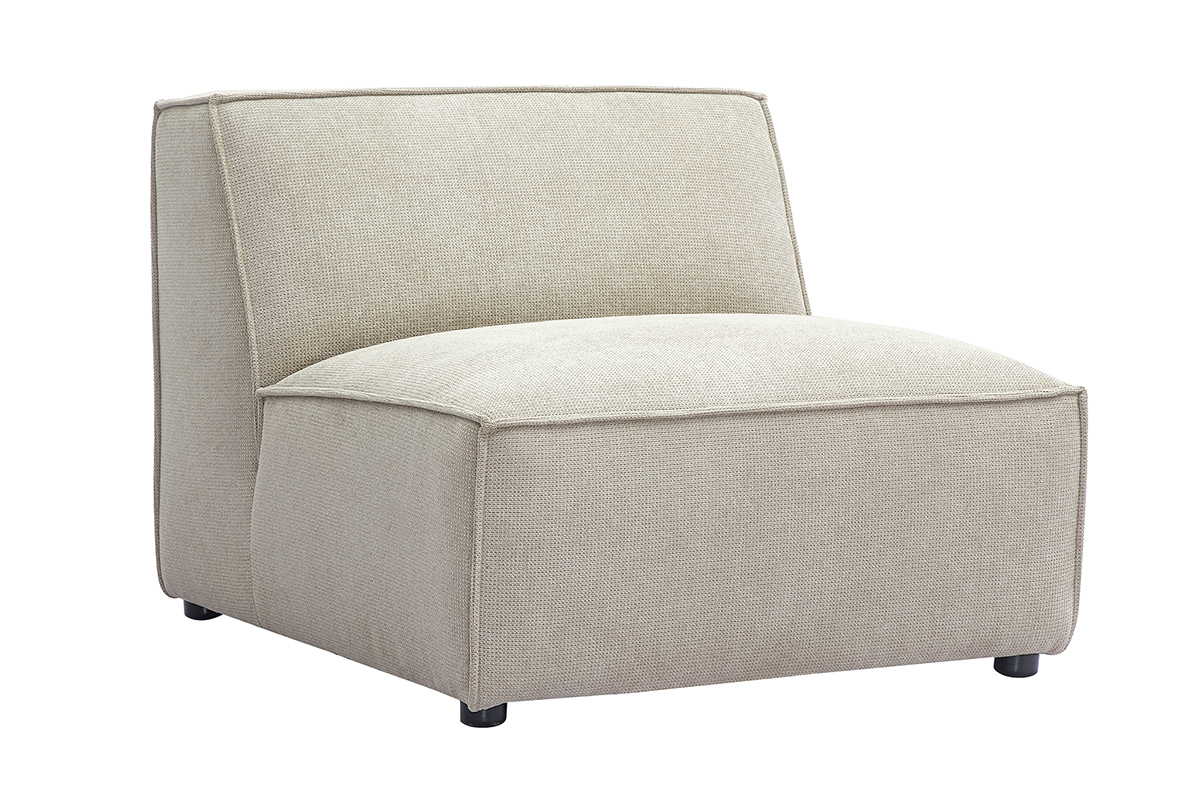 Modulo destro per divano in tessuto effetto velluto texturizzato beige SPLIT