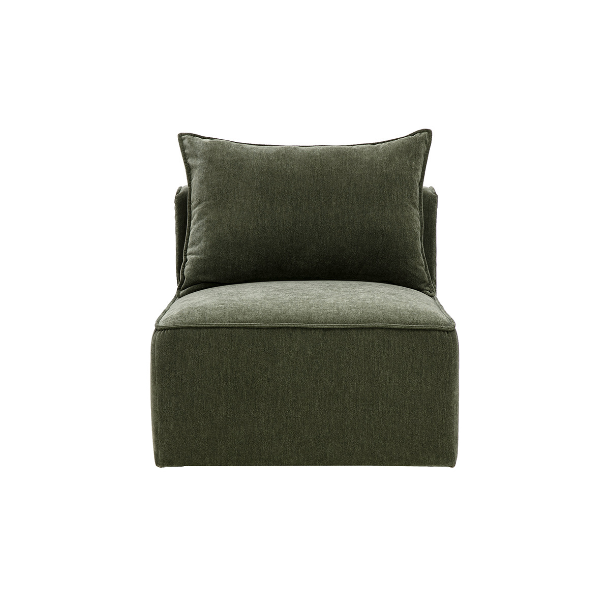 Modulo destro per divano in tessuto effetto velluto verde kaki KERRY