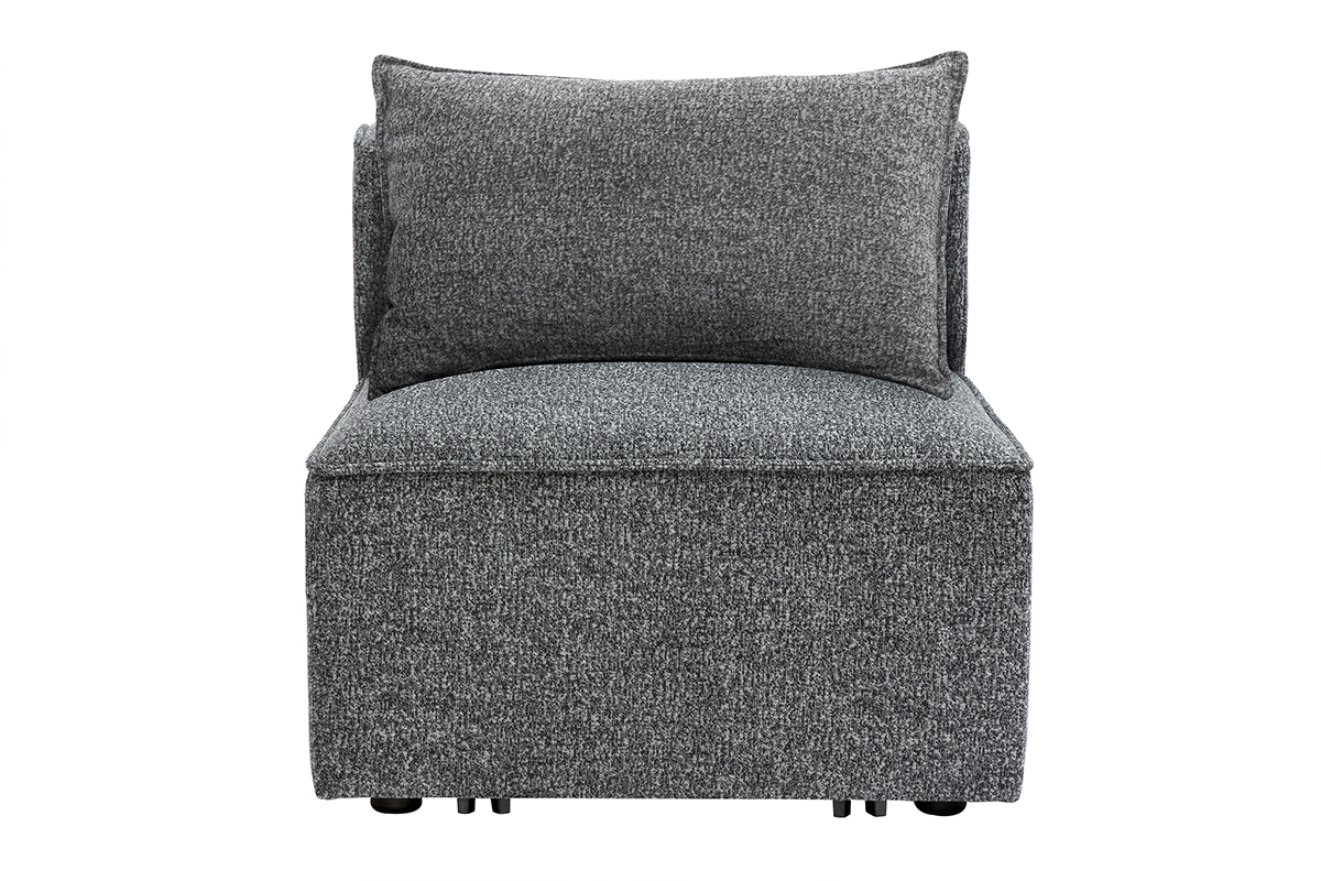 Modulo destro per divano in tessuto grigio scuro mlange KERRY
