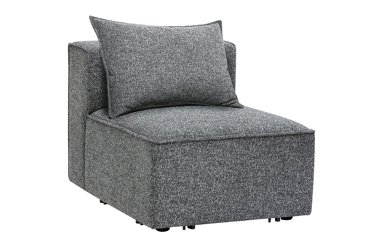 Modulo destro per divano in tessuto grigio scuro mlange KERRY