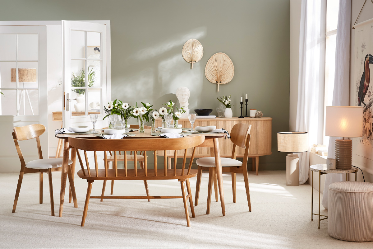 Panca a listelli finitura rovere DARIA