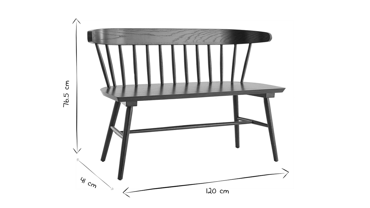 Panca a listelli noce L120 cm DARIA