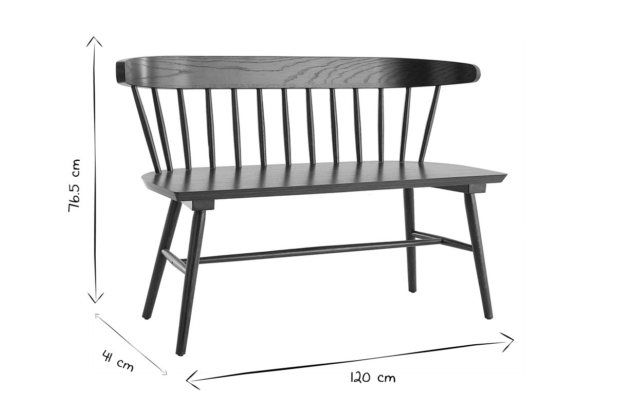 Panca a listelli noce L120 cm DARIA