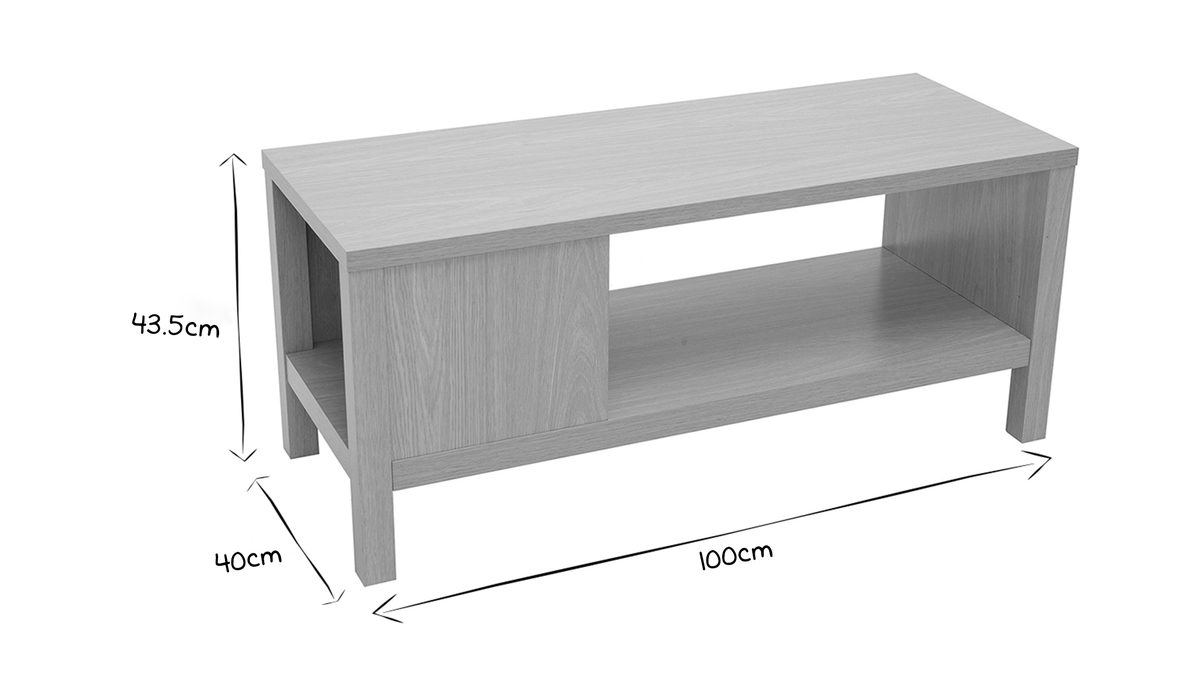 Panca da ingresso finitura rovere con cuscino e nicchia aperta L100 cm GUMBY