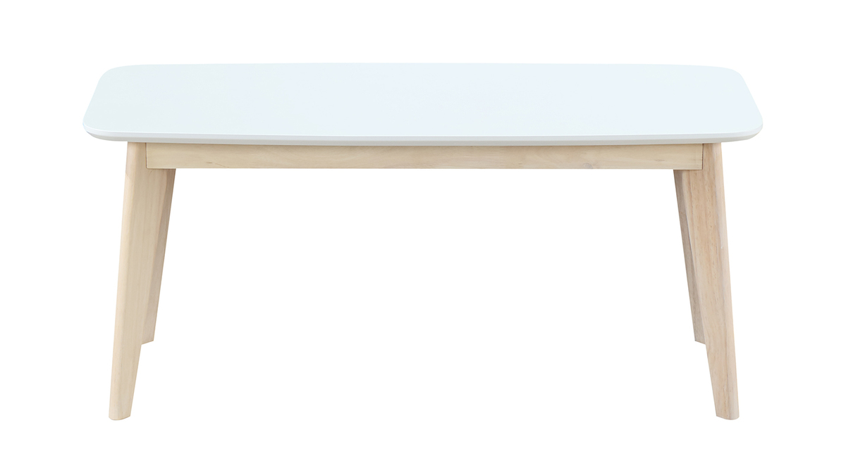 Panca design 100cm bianco e legno LEENA