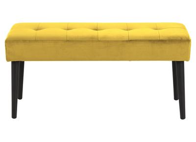 Panca design in velluto giallo capitonné GUESTA - Panca design in velluto giallo capitonné GUESTA