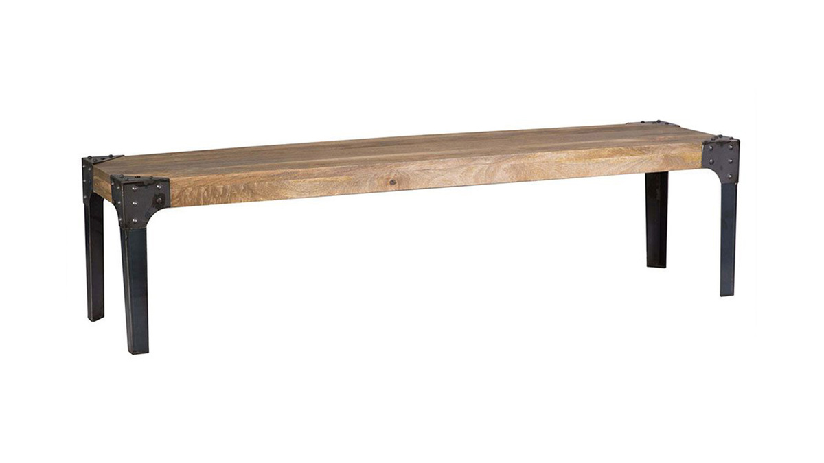 Panca design industriale metallo e legno 180cm MADISON
