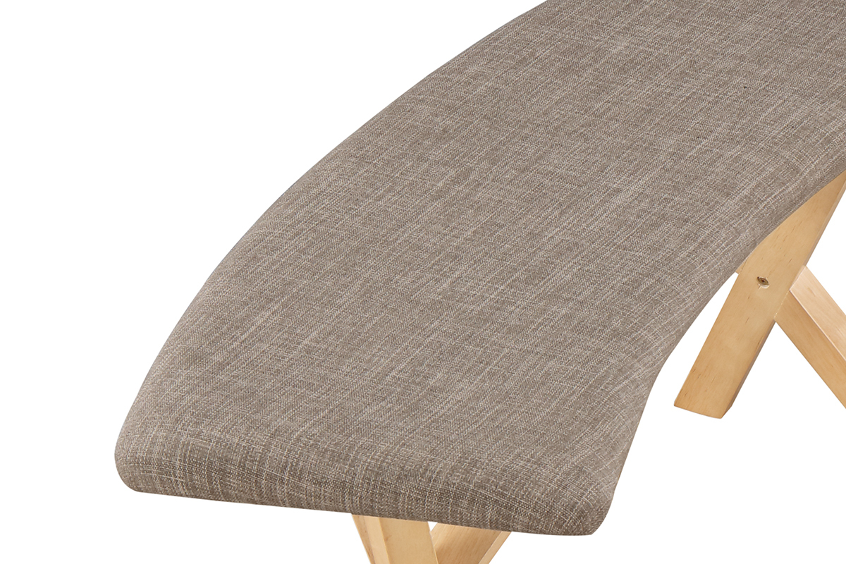 Panca design scandinavo quercia e tessuto grigio ANIK