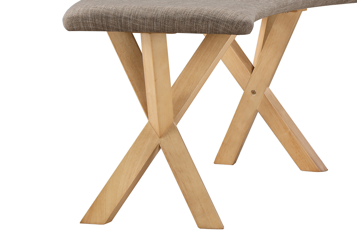 Panca design scandinavo quercia e tessuto grigio ANIK