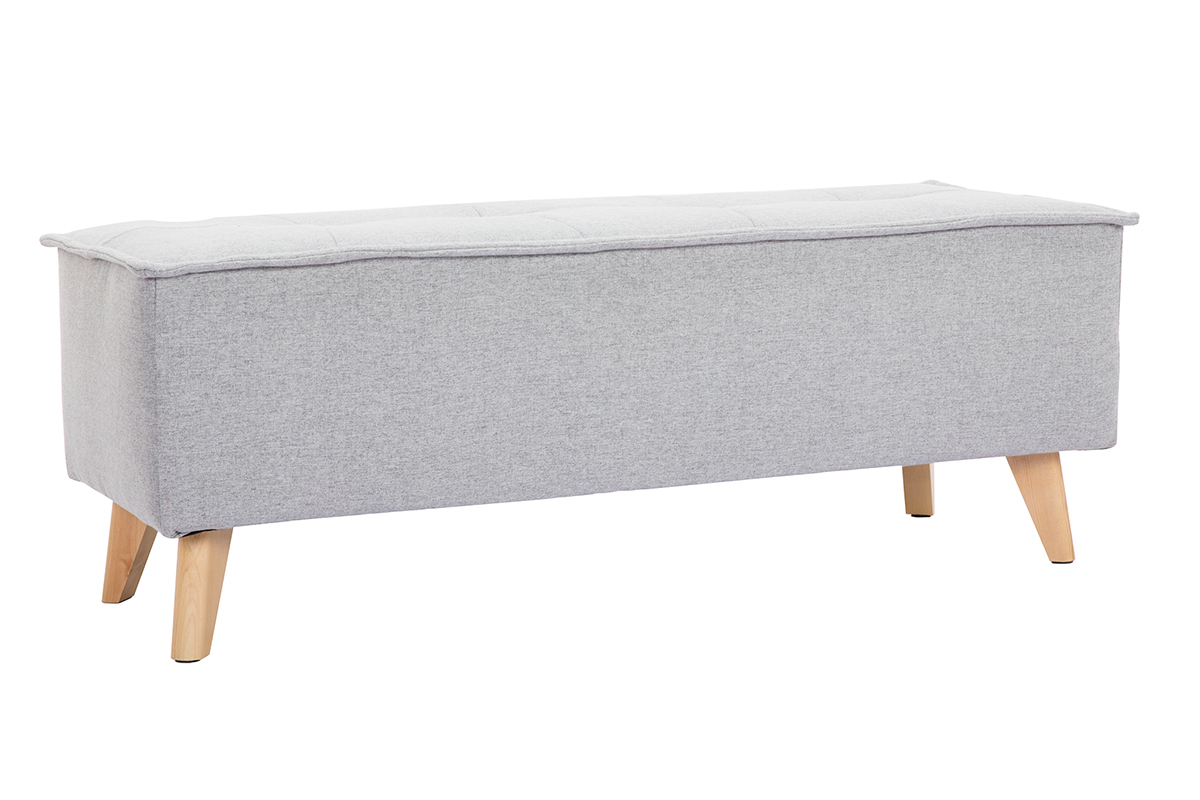 Panca fondo letto in tessuto grigio chiaro SUKA
