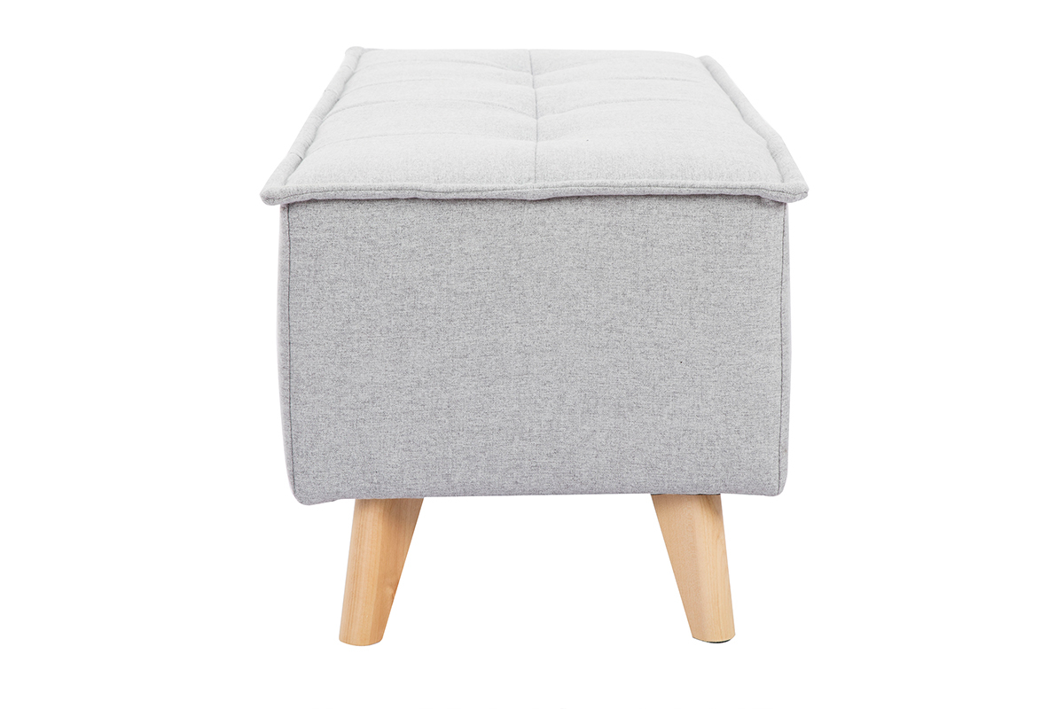 Panca fondo letto in tessuto grigio chiaro SUKA