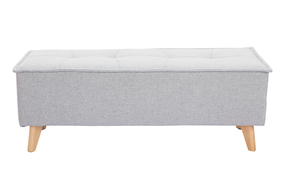 Panca fondo letto in tessuto grigio chiaro SUKA