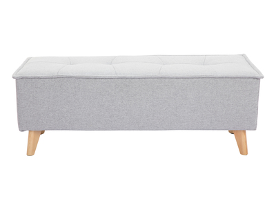 Panca fondo letto in tessuto grigio chiaro SUKA - Panca fondo letto in tessuto grigio chiaro SUKA