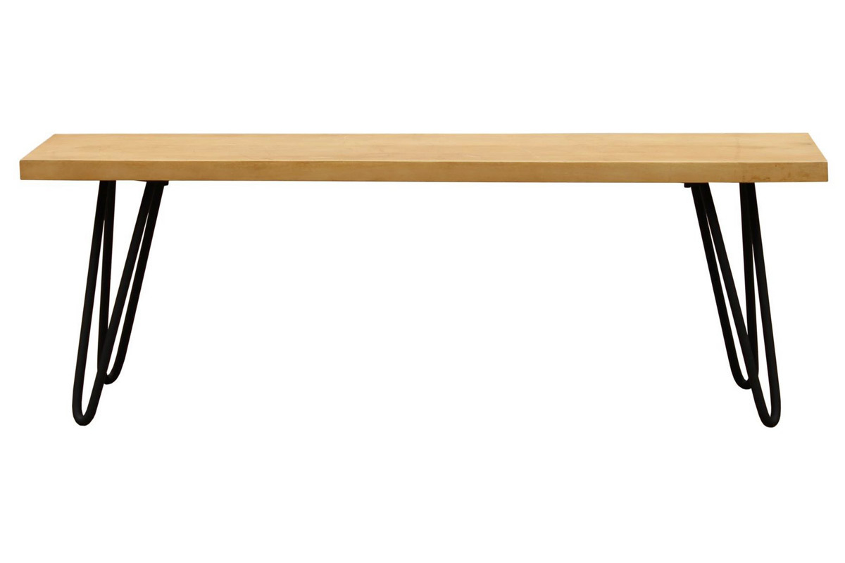 Panca in legno di mango e metallo nero L130 cm VIBES