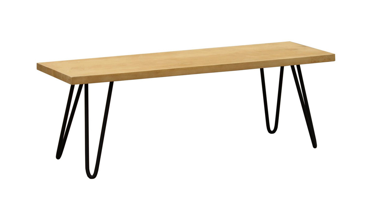 Panca in legno di mango e metallo nero L130 cm VIBES