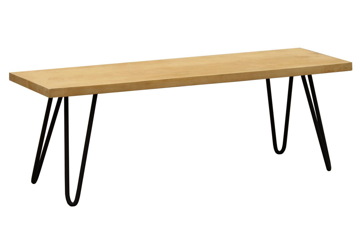 Panca in legno di mango e metallo nero L130 cm VIBES