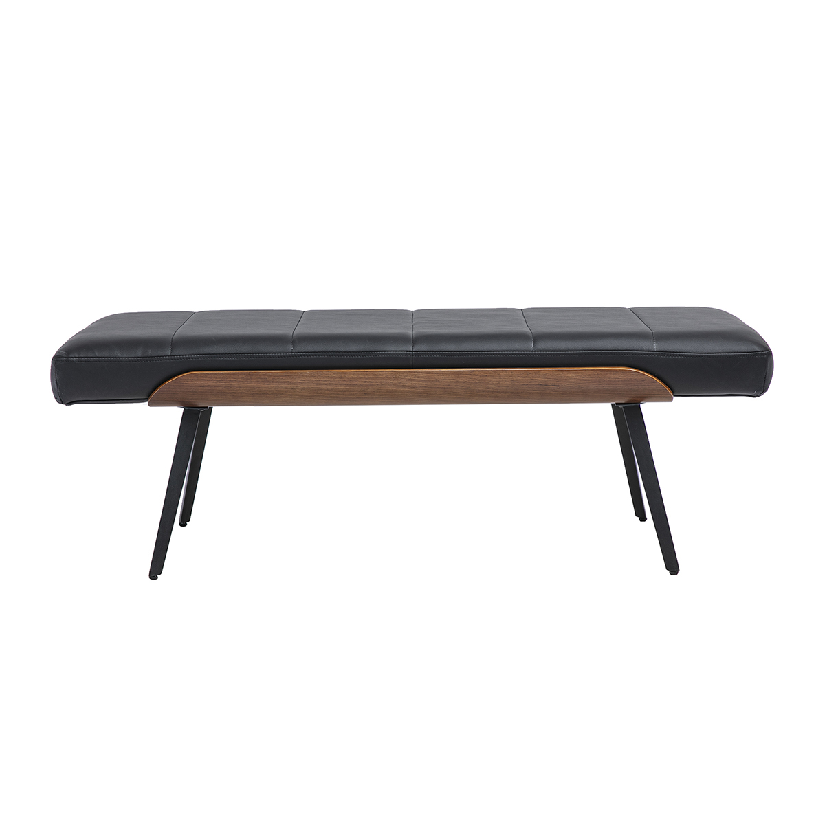 Panca nera, legno scuro e metallo nero L123 cm ELIOR