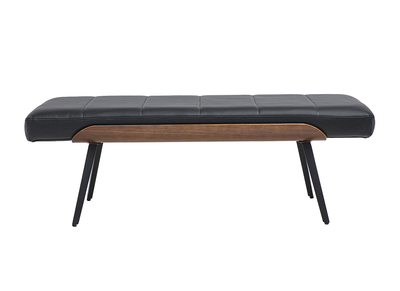 Panca nera, legno scuro e metallo nero L123 cm ELIOR