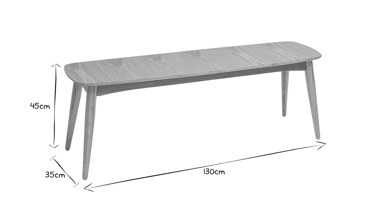 Panca scandinava frassino L130 cm NORDECO