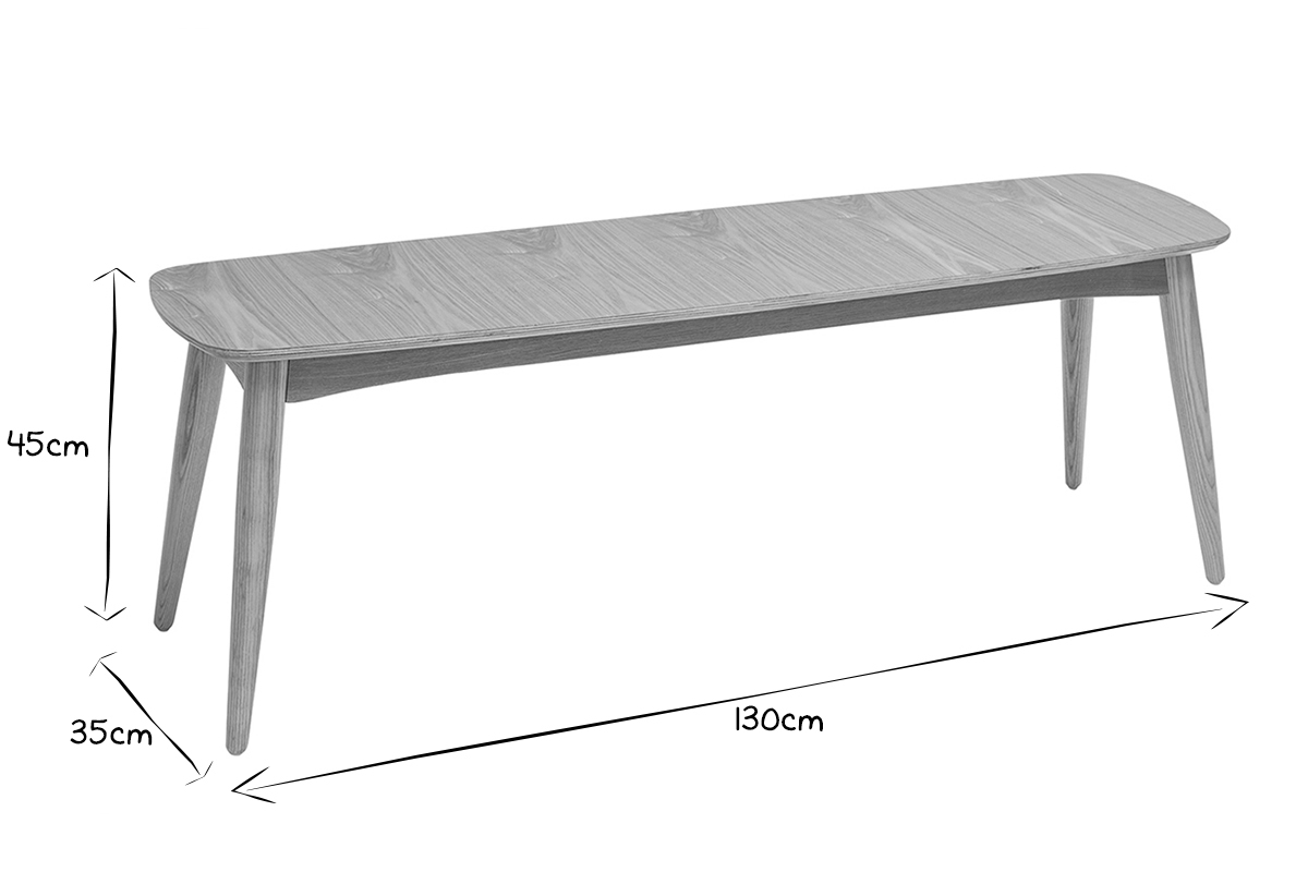 Panca scandinava frassino L130 cm NORDECO