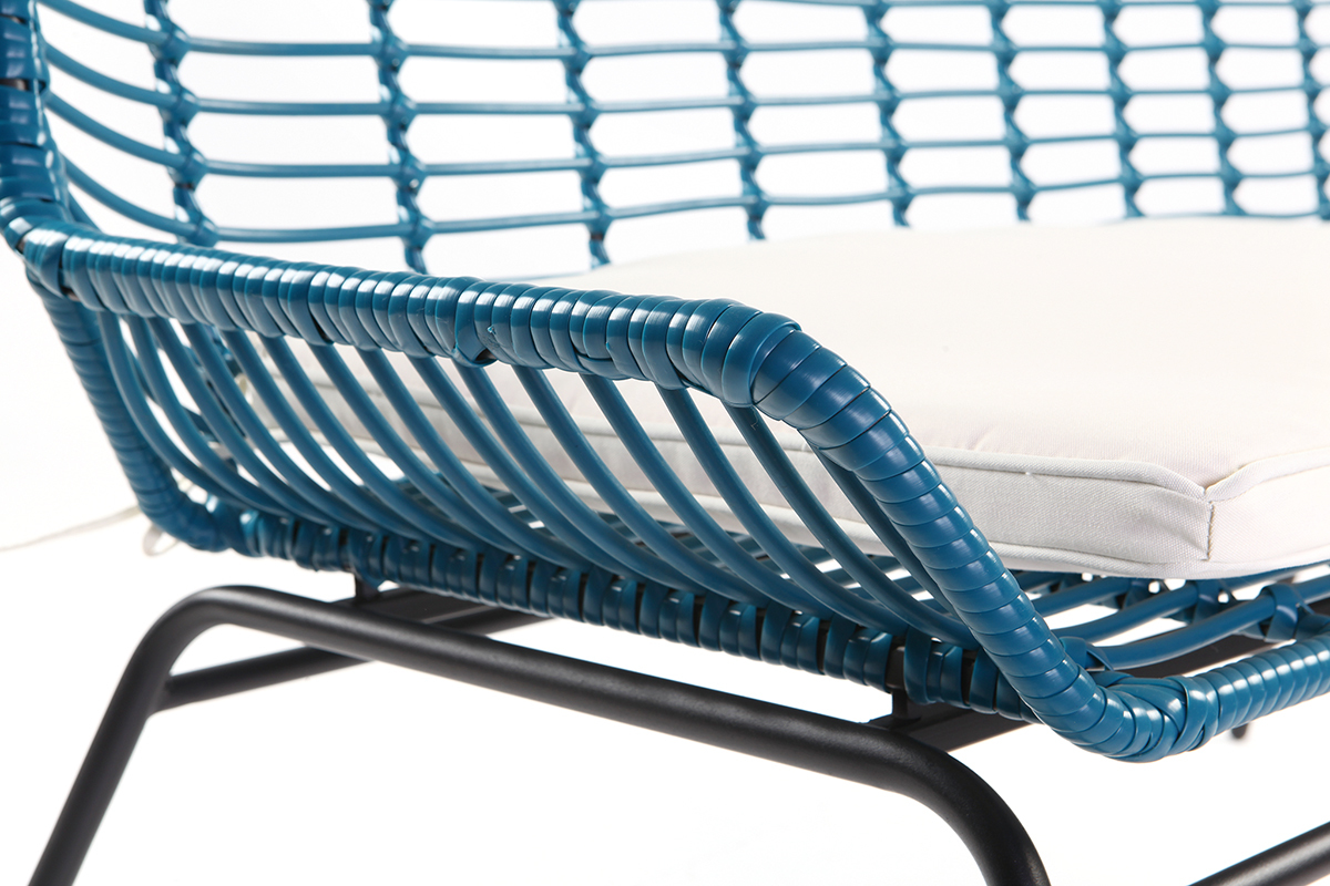 Panchina da giardino in fili di resina Blu anatra TANGO