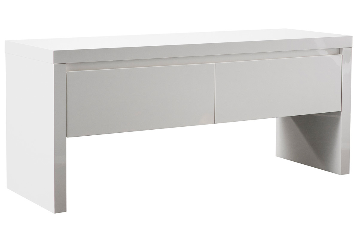 Panchina d'entrata laccata bianca con cassetti WELCOME