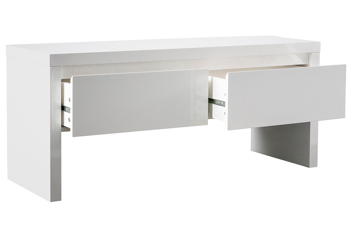 Panchina d'entrata laccata bianca con cassetti WELCOME