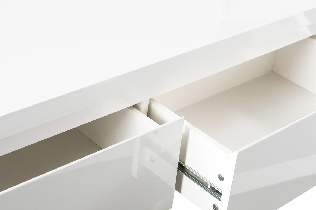 Panchina d'entrata laccata bianca con cassetti WELCOME