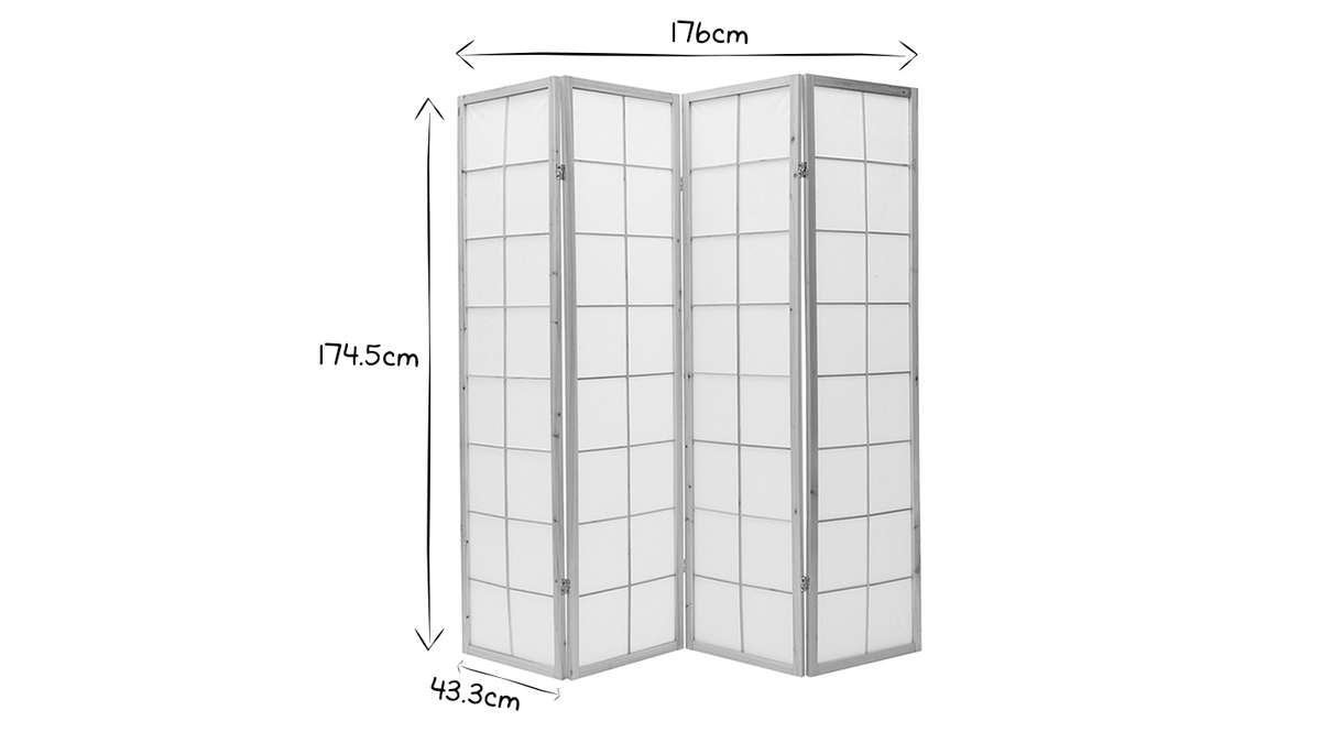 Paravento giapponese in legno e carta IKUYO