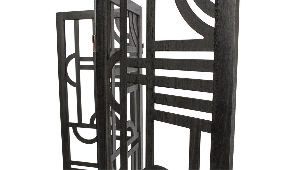 Paravento in legno nero con motivi geometrici H170 cm KEOPS