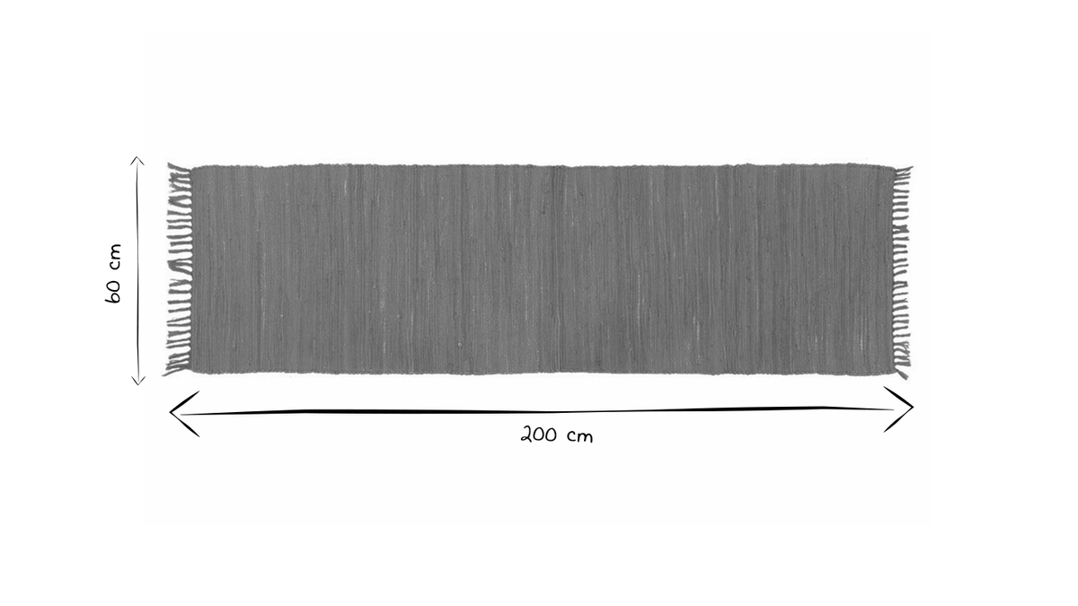 Passatoia da corridoio color talpa 60 x 200 cm AUBAGNE