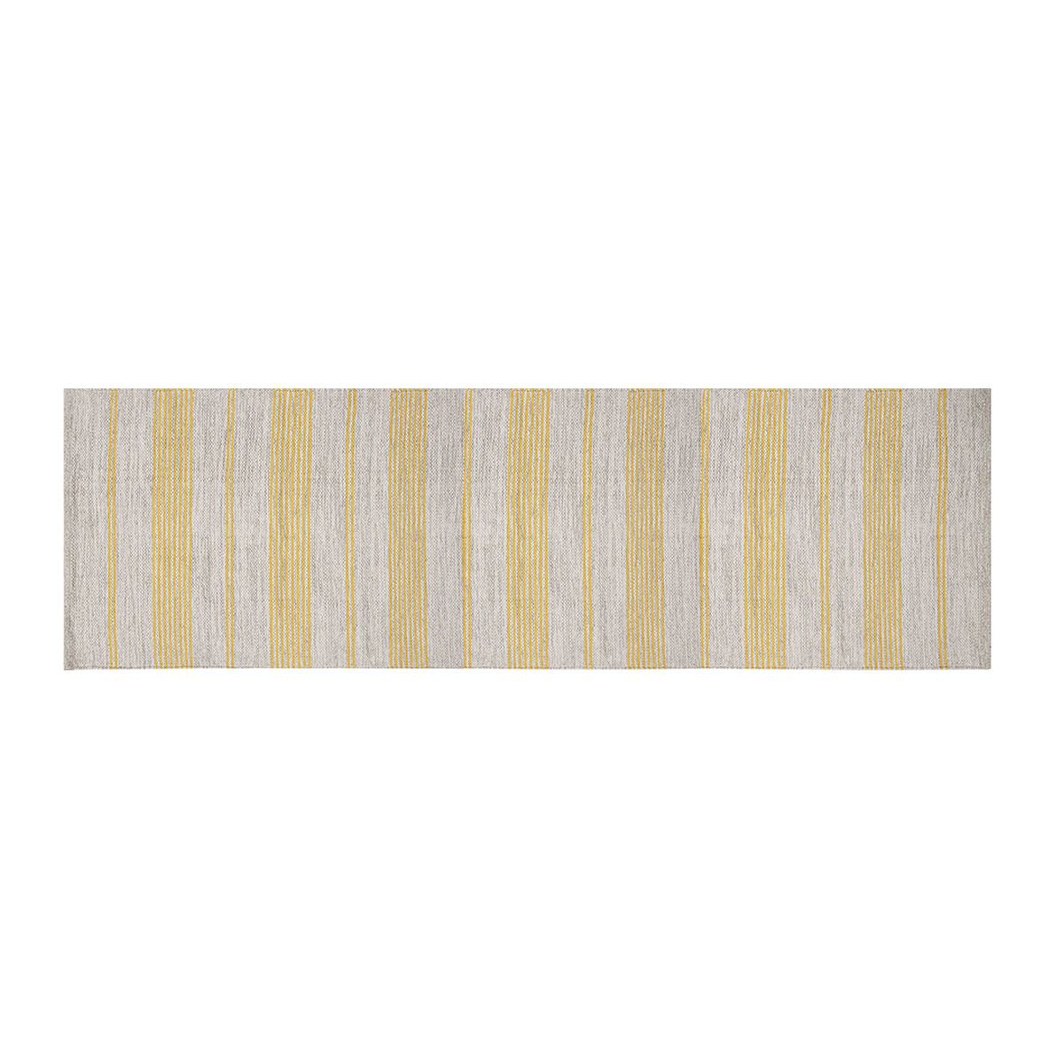 Passatoia per corridoio in cotone giallo e beige 60 x 200 cm CABOURG