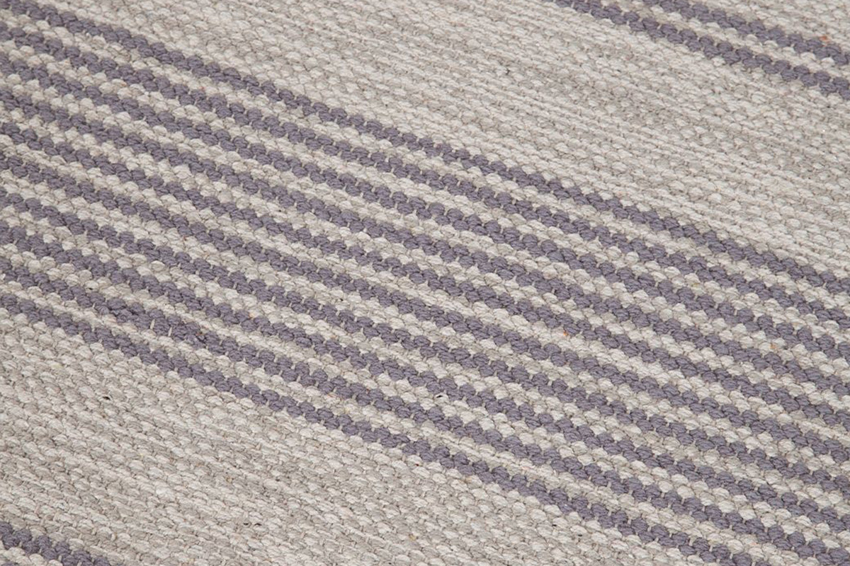 Passatoia per corridoio in cotone grigio e beige 60 x 200 cm CABOURG